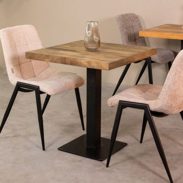 LABEL51 Eetkamertafel Tafelblad Straight Edge - Rough - Mangohout - 70 cm Straight