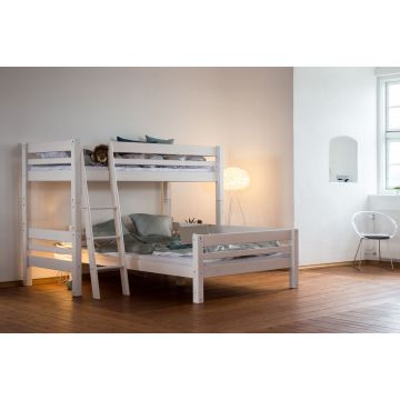 MOJO Stapelbed White Wash 90 x 200 cm + 140 x 200 cm