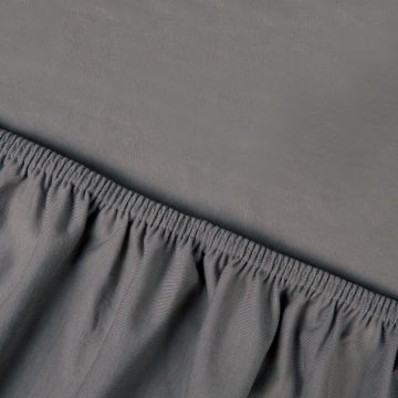 Kayori Edo topperhoeslaken katoensatijn - Antracite