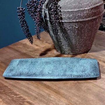 Benoa Bord Rechthoek Decoratief Blauw Patina Klein (set of 4)