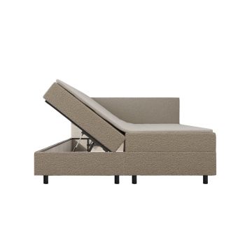 Mörgenn Opberg Boxspring Bouclé Beige 160x210