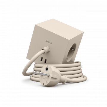 AVOLT Square 1 with 30W Dual USBC & Magnetic base - 1.8m - Beige