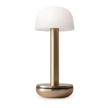 Humble Two Table Light Gold Glass Frosted