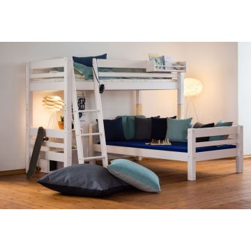 MOJO Stapelbed hoek White Wash 90 x 200 cm