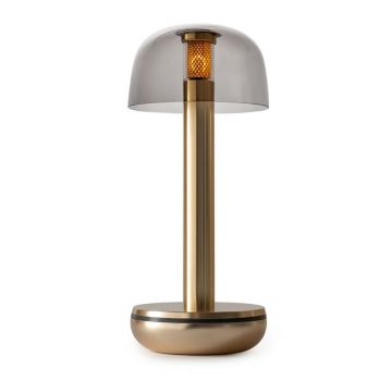 Humble Two Table Light Gold Glass Smoked