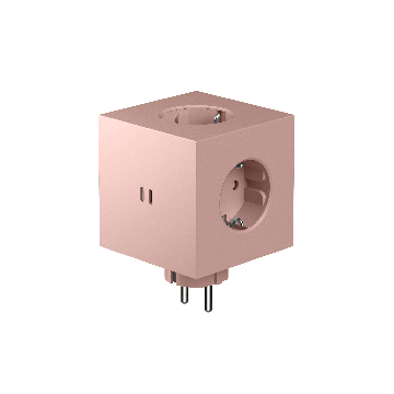 AVOLT Square 2 Socket extender with 30W Dual USBC - Old Pink