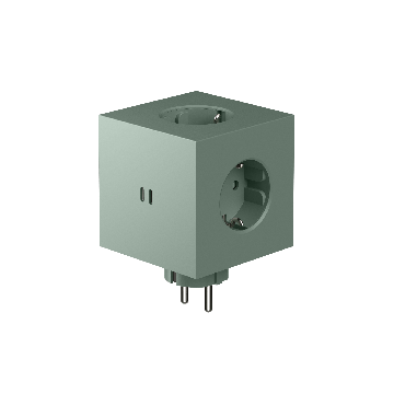 AVOLT Square 2 Socket extender with 30W Dual USBC - Oak Green