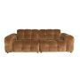 Sofa Hackman 3-Seater Velours Cognac