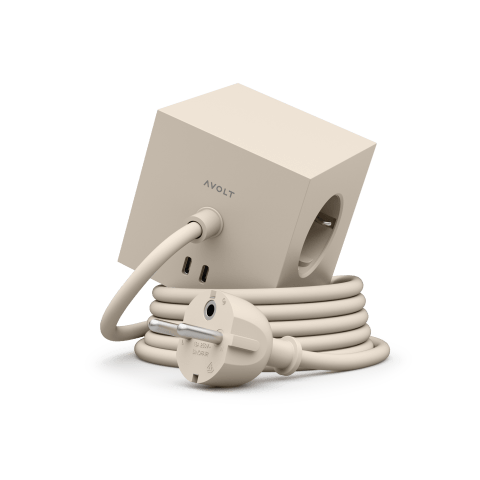 AVOLT Square 1 with 30W Dual USBC & Magnetic base - 1.8m - Beige