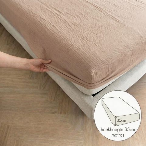 Kayori Caro Hoeslaken Mousseline Taupe