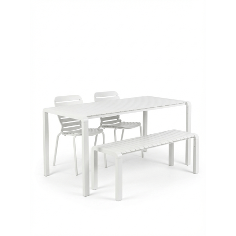 Set Garden Table Vondel 168,5 + 2 Chair + Bench Vondel White
