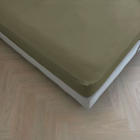 Kayori Puro Hoeslaken Katoen-Perkal Khaki