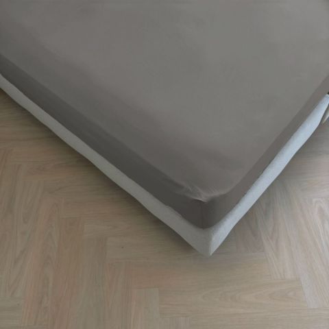 Kayori Puro Topper Hoeslaken Katoen-Perkal Warmgrijs