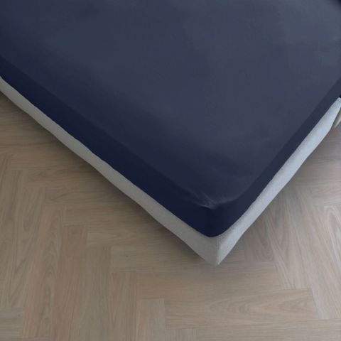 Kayori Puro Hoeslaken Katoen-Perkal Navy