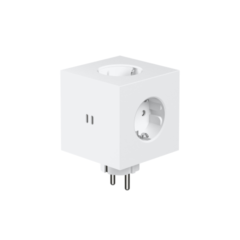AVOLT Square 2 Socket extender with 30W Dual USBC - Opal White Martinelli Luce edition