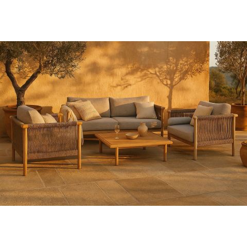 Set Outdoor Oasis (Sofa + Coffee Table + 2 Lounge Chair )