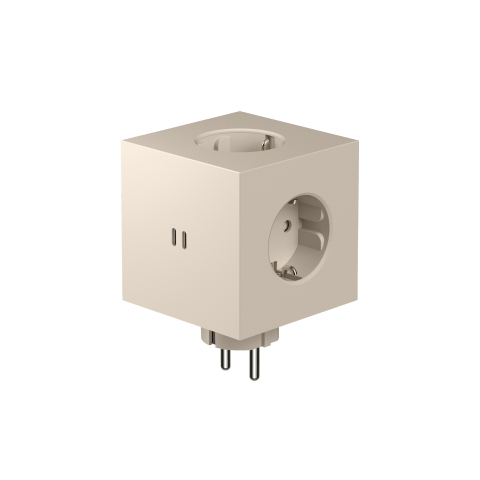 AVOLT Square 2 Socket extender with 30W Dual USBC - Beige