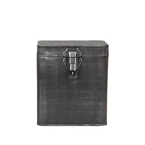 LABEL51 Opbergkist - Antiek grijs - Metaal - XL 18x19x21 cm